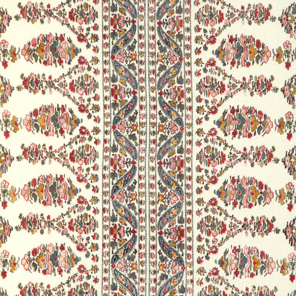Samples and Purchasing available for Visan Print - Teal/Rose White By Brunschwig & Fils | Cadenet | Paisley Multipurpose Print at Designer Wallcoverings and Fabrics