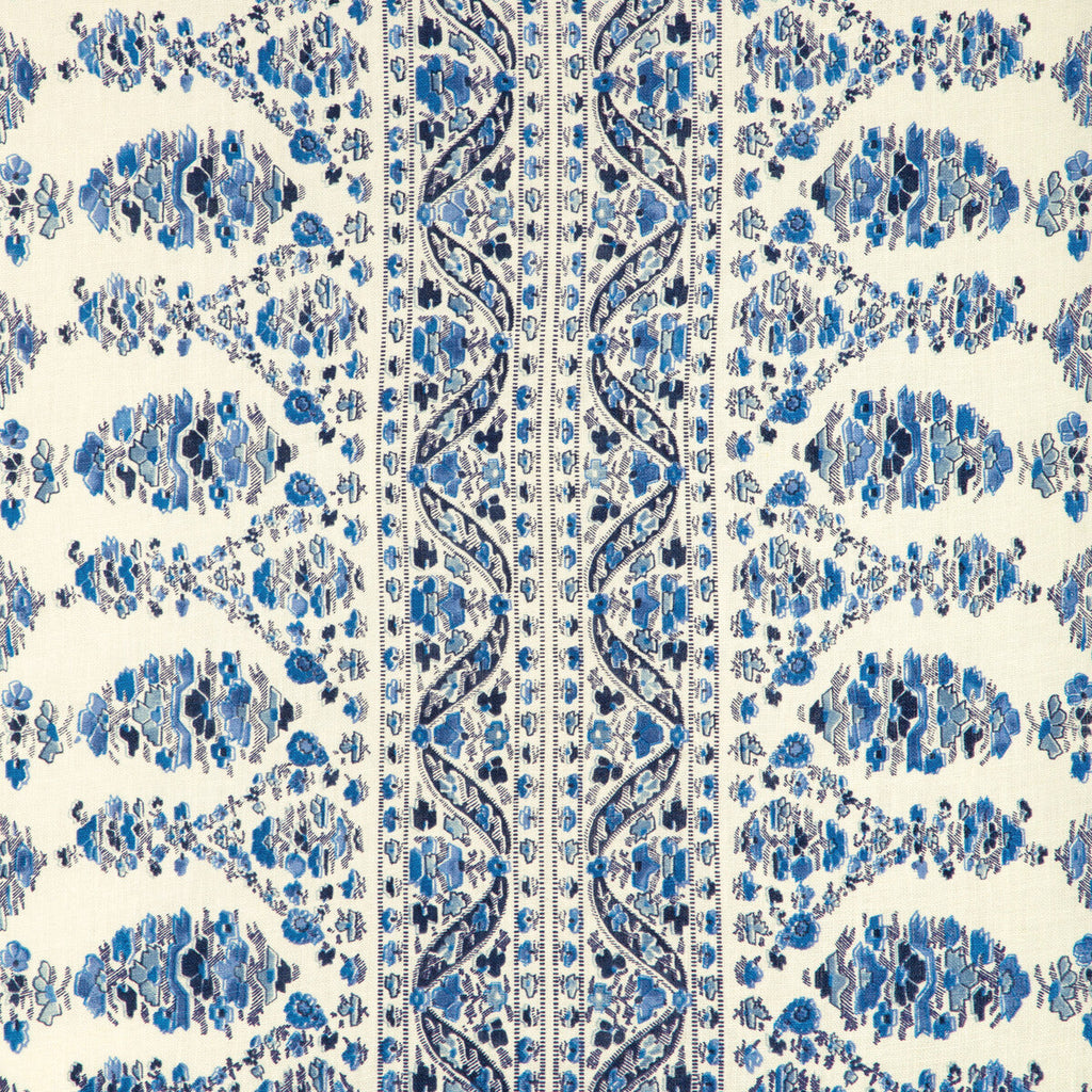 Samples and Purchasing available for Visan Print - Navy/Sky White By Brunschwig & Fils | Cadenet | Paisley Multipurpose Print at Designer Wallcoverings and Fabrics