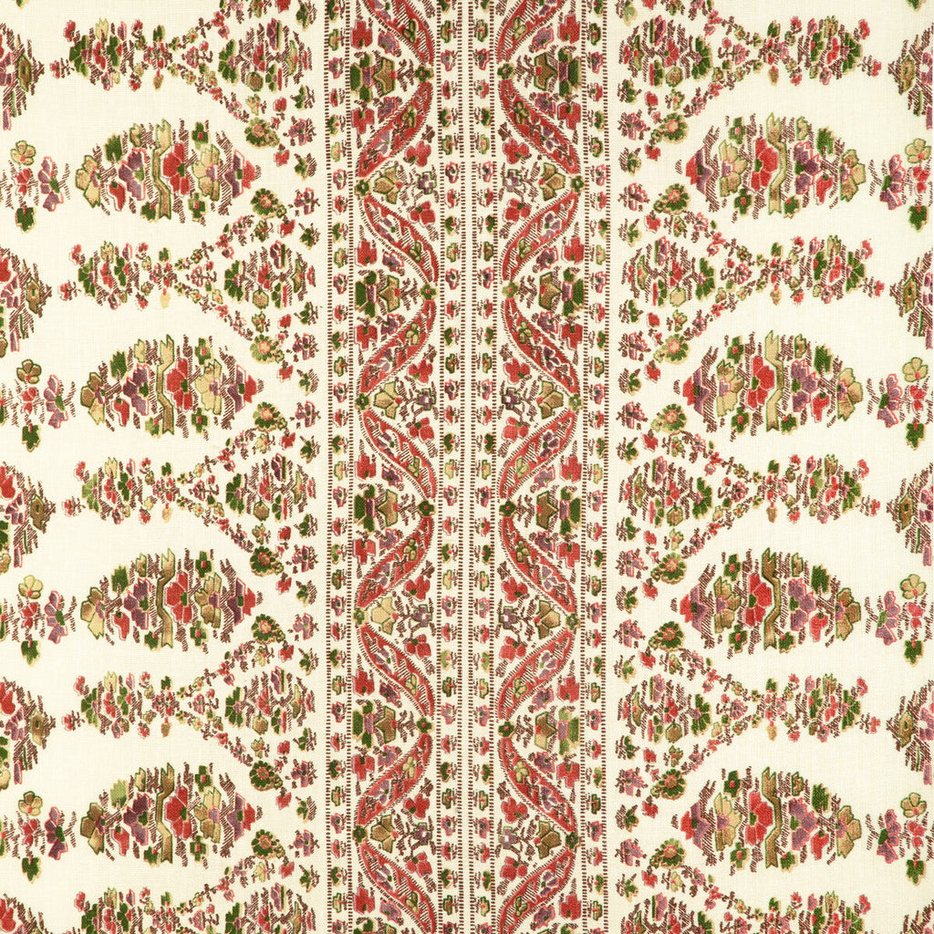 Samples and Purchasing available for Visan Print - Rose/Leaf White By Brunschwig & Fils | Cadenet | Paisley Multipurpose Print at Designer Wallcoverings and Fabrics