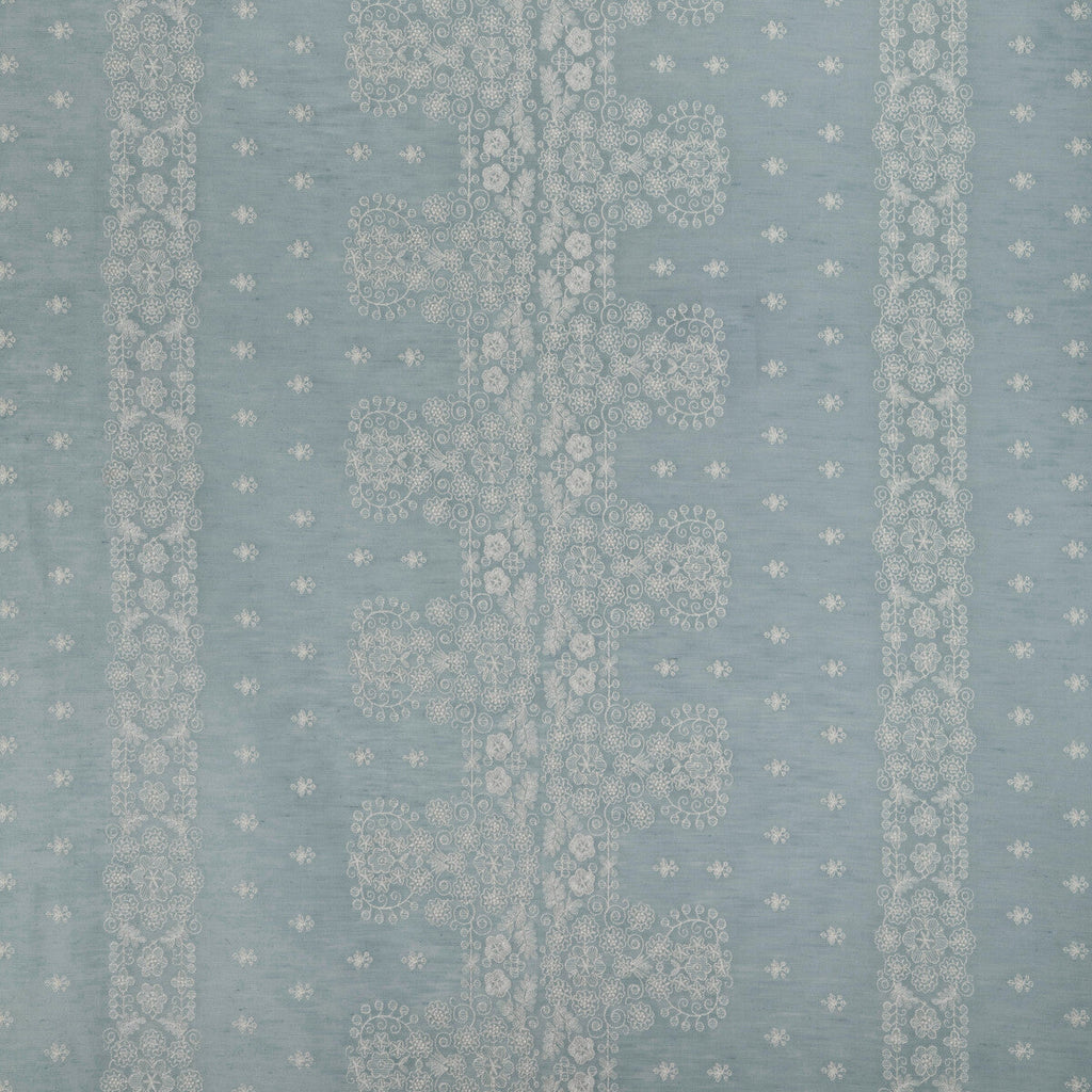 Samples and Purchasing available for Coulet Sheer - Sky Light Blue By Brunschwig & Fils | Anduze Embroideries | Botanical & Floral Drapery Embroidery at Designer Wallcoverings and Fabrics