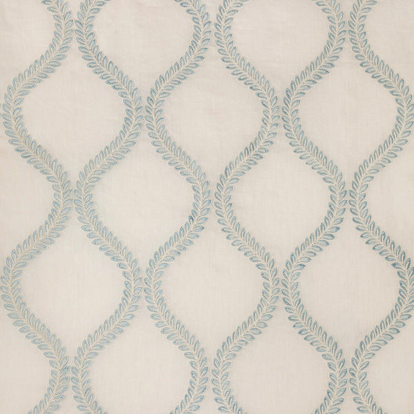 Camus Sheer - Sky Light Blue By Brunschwig & Fils | Anduze Embroideries | Botanical & Floral Drapery Embroidery