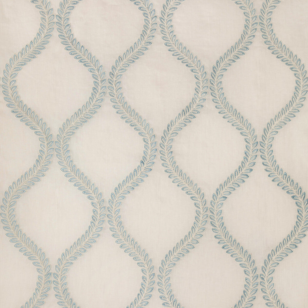 Samples and Purchasing available for Camus Sheer - Sky Light Blue By Brunschwig & Fils | Anduze Embroideries | Botanical & Floral Drapery Embroidery at Designer Wallcoverings and Fabrics