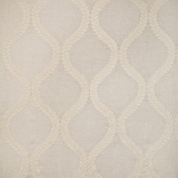 Camus Sheer - Ivory White By Brunschwig & Fils | Anduze Embroideries | Botanical & Floral Drapery Embroidery