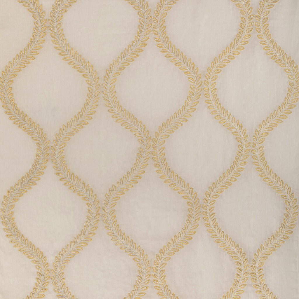 Samples and Purchasing available for Camus Sheer - Yellow Yellow By Brunschwig & Fils | Anduze Embroideries | Botanical & Floral Drapery Embroidery at Designer Wallcoverings and Fabrics