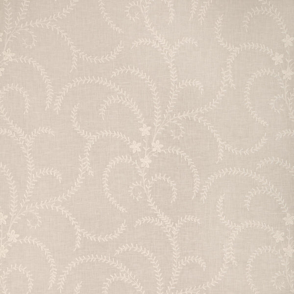 Gerbaud Sheer - Ivory White By Brunschwig & Fils | Anduze Embroideries | Botanical & Floral Drapery Embroidery