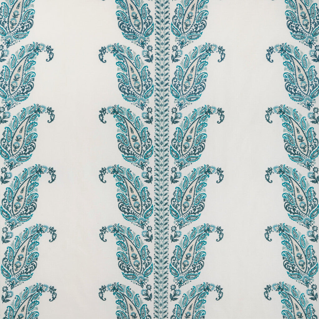 Samples and Purchasing available for Yara Paisley Emb - Lagoon Turquoise By Brunschwig & Fils | Anduze Embroideries | Paisley Multipurpose Embroidery at Designer Wallcoverings and Fabrics