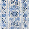 Samples and Purchasing available for Saanvi Emb - Navy/Sky Blue By Brunschwig & Fils | Anduze Embroideries |Botanical & Floral Stripes Multipurpose Embroidery at Designer Wallcoverings and Fabrics