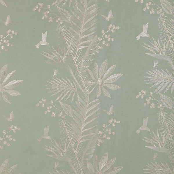 Manda Emb - Seafoam Teal By Brunschwig & Fils | Anduze Embroideries | Botanical & Floral Drapery Embroidery
