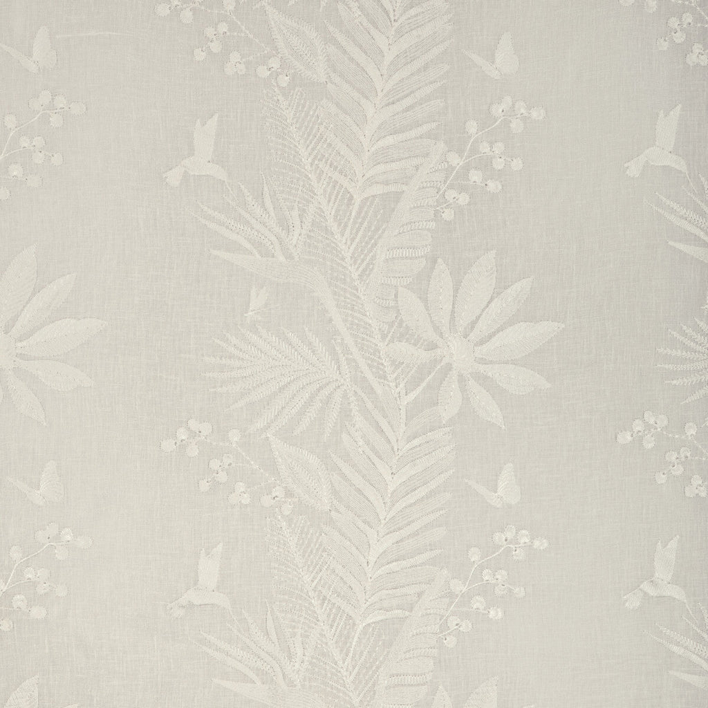 Samples and Purchasing available for Manda Sheer - 1 White By Brunschwig & Fils | Anduze Embroideries | Botanical & Floral Drapery Embroidery at Designer Wallcoverings and Fabrics