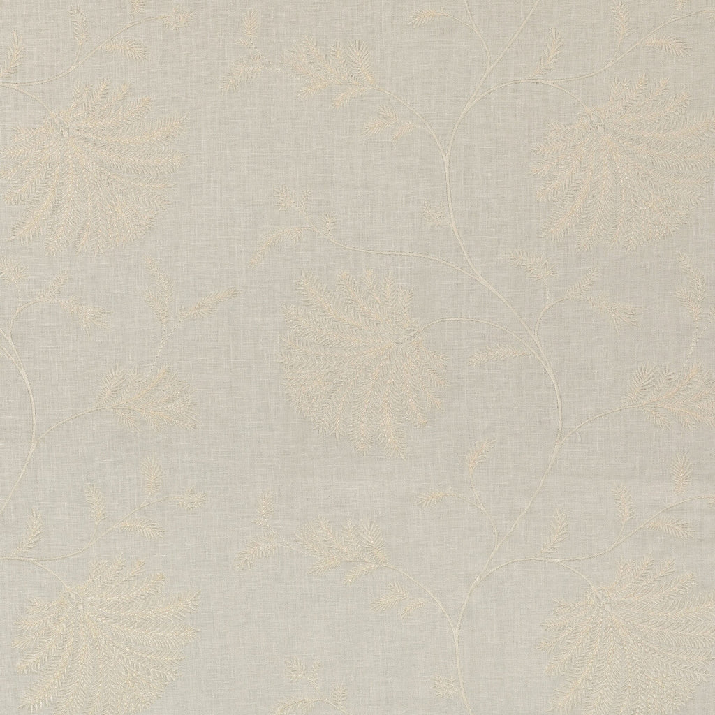 Samples and Purchasing available for Maelle Emb - Ivory White By Brunschwig & Fils | Anduze Embroideries | Botanical & Floral Drapery Embroidery at Designer Wallcoverings and Fabrics