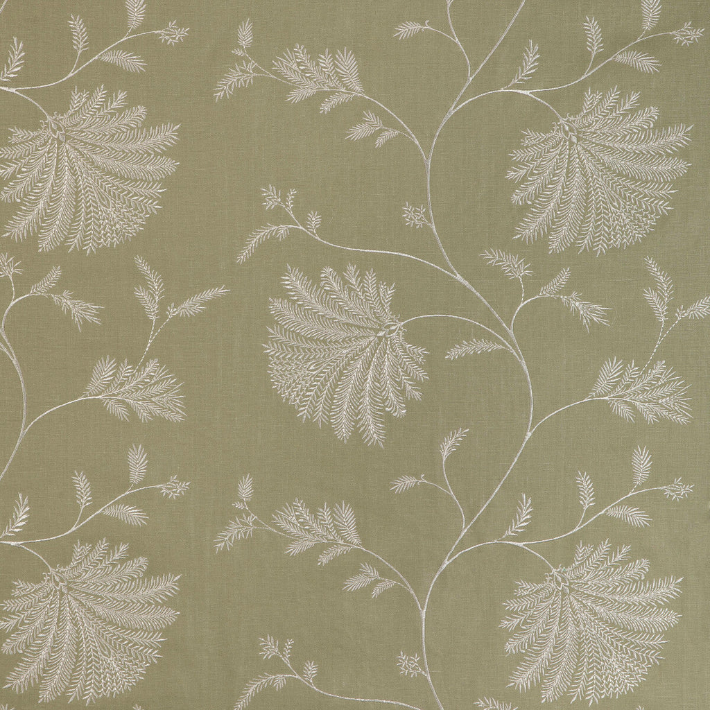Samples and Purchasing available for Maelle Emb - Celery Green By Brunschwig & Fils | Anduze Embroideries | Botanical & Floral Drapery Embroidery at Designer Wallcoverings and Fabrics