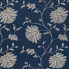 Samples and Purchasing available for Maelle Emb - Navy Blue By Brunschwig & Fils | Anduze Embroideries | Botanical & Floral Drapery Embroidery at Designer Wallcoverings and Fabrics