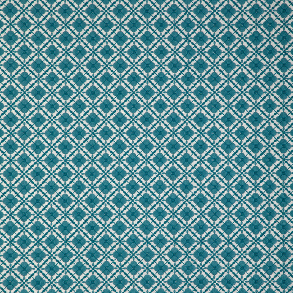 Ines Emb - Aqua Teal By Brunschwig & Fils | Anduze Embroideries |Botanical & Floral Geometric Multipurpose Embroidery