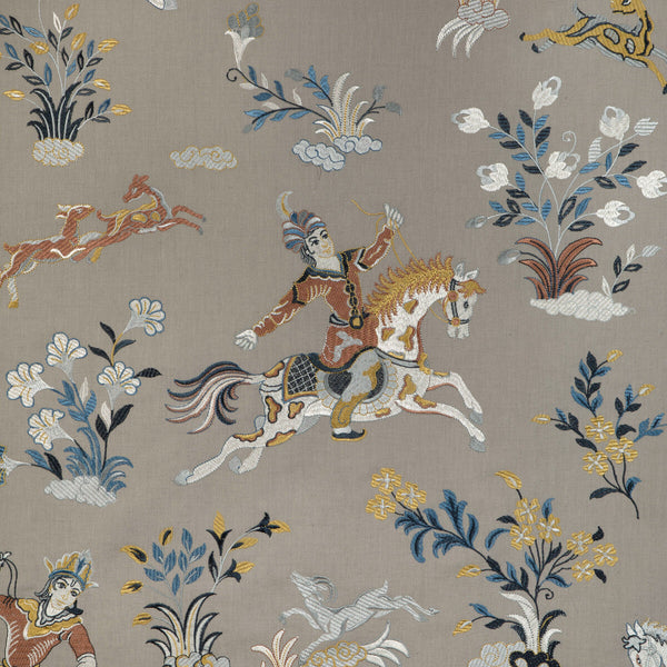 Nayan Emb - Stone/Blue Grey By Brunschwig & Fils | Anduze Embroideries |Chinoiserie Toile Multipurpose Embroidery