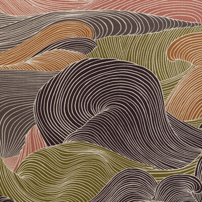 Samples and Purchasing available for Tourbillon Print - Multi Olive Green By Brunschwig & Fils | Celeste | Modern Multipurpose Print at Designer Wallcoverings and Fabrics