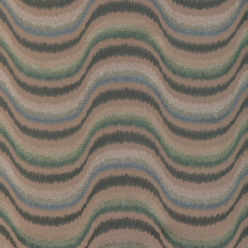 Du Son Emb - Aquamarine Teal By Brunschwig & Fils | Celeste |Modern Ikat/Southwest/Kilims Multipurpose Embroidery