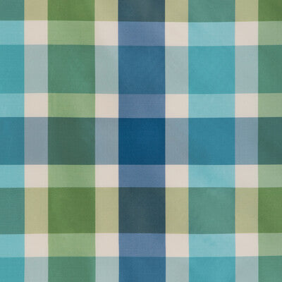 Samples and Purchasing available for Verdun Plaid - Pool Blue By Brunschwig & Fils | Vienne Silks | Plaid / Check Drapery Silk at Designer Wallcoverings and Fabrics
