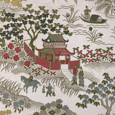 Vienne Lampas - Spring White By Brunschwig & Fils | Vienne Silks | Chinoiserie Multipurpose Silk