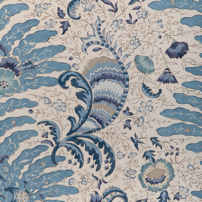 Riviere Print - Sky Light Blue By Brunschwig & Fils | La Menagerie | Botanical & Floral Drapery Print