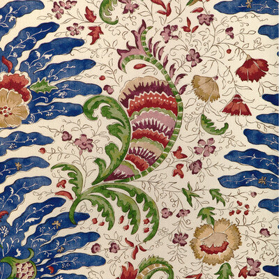 Samples and Purchasing available for Riviere Print - Blue Blue By Brunschwig & Fils | La Menagerie | Botanical & Floral Drapery Print at Designer Wallcoverings and Fabrics