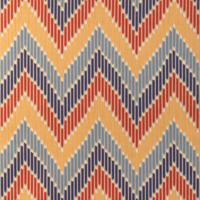 Samples and Purchasing available for Cascade Print - Red/Blue Red By Brunschwig & Fils | La Menagerie |Flamestitch Stripes Multipurpose Print at Designer Wallcoverings and Fabrics