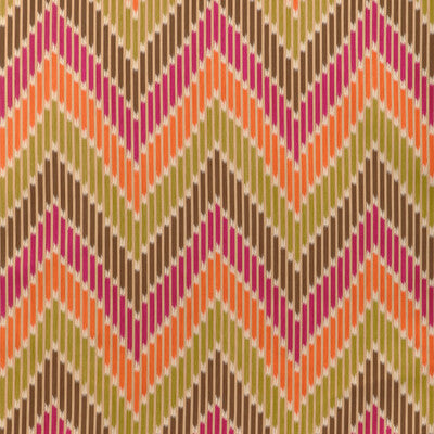 Samples and Purchasing available for Cascade Print - Berry/Leaf Fuschia By Brunschwig & Fils | La Menagerie |Flamestitch Stripes Multipurpose Print at Designer Wallcoverings and Fabrics