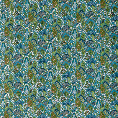 Villandry Print - Aqua Teal By Brunschwig & Fils | La Menagerie |Botanical & Floral Global Drapery Print