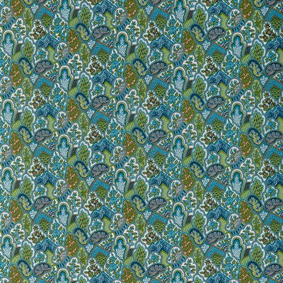 Samples and Purchasing available for Villandry Print - Aqua Teal By Brunschwig & Fils | La Menagerie |Botanical & Floral Global Drapery Print at Designer Wallcoverings and Fabrics