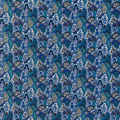Samples and Purchasing available for Villandry Print - Azure Blue By Brunschwig & Fils | La Menagerie |Botanical & Floral Global Drapery Print at Designer Wallcoverings and Fabrics