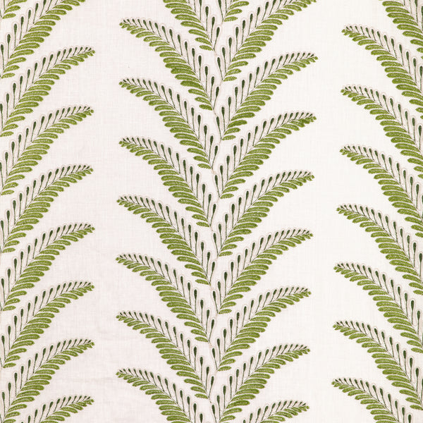 Fougere Emb - Leaf White By Brunschwig & Fils | La Menagerie | Botanical & Floral Drapery Embroidery