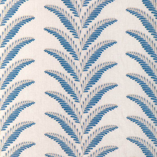 Fougere Emb - Blue White By Brunschwig & Fils | La Menagerie | Botanical & Floral Drapery Embroidery