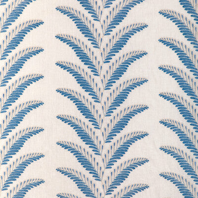 Fougere Emb - Blue White By Brunschwig & Fils | La Menagerie | Botanical & Floral Drapery Embroidery