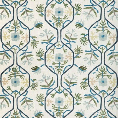 Samples and Purchasing available for Le Jasmin Print - Marine Blue By Brunschwig & Fils | Les Ensembliers L'Eternel Ete |Botanical & Floral Global Multipurpose Indoor / Outdoor at Designer Wallcoverings and Fabrics