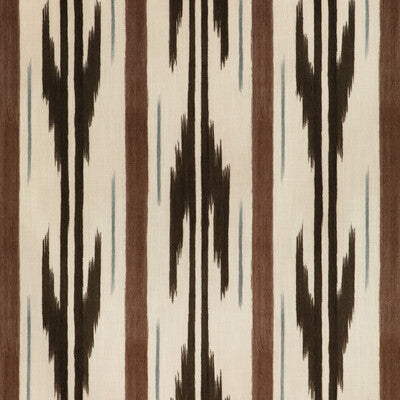 Samples and Purchasing available for Le Mistral Print - Walnut Brown By Brunschwig & Fils | Les Ensembliers L'Eternel Ete |Ikat/Southwest/Kilims Stripes Multipurpose Indoor / Outdoor at Designer Wallcoverings and Fabrics