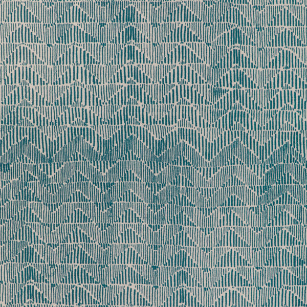 Les Cigales Print - Teal Teal By Brunschwig & Fils | Les Ensembliers L'Eternel Ete | Flamestitch Multipurpose Indoor / Outdoor