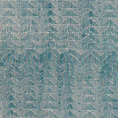 Les Cigales Print - Teal Teal By Brunschwig & Fils | Les Ensembliers L'Eternel Ete | Flamestitch Multipurpose Indoor / Outdoor