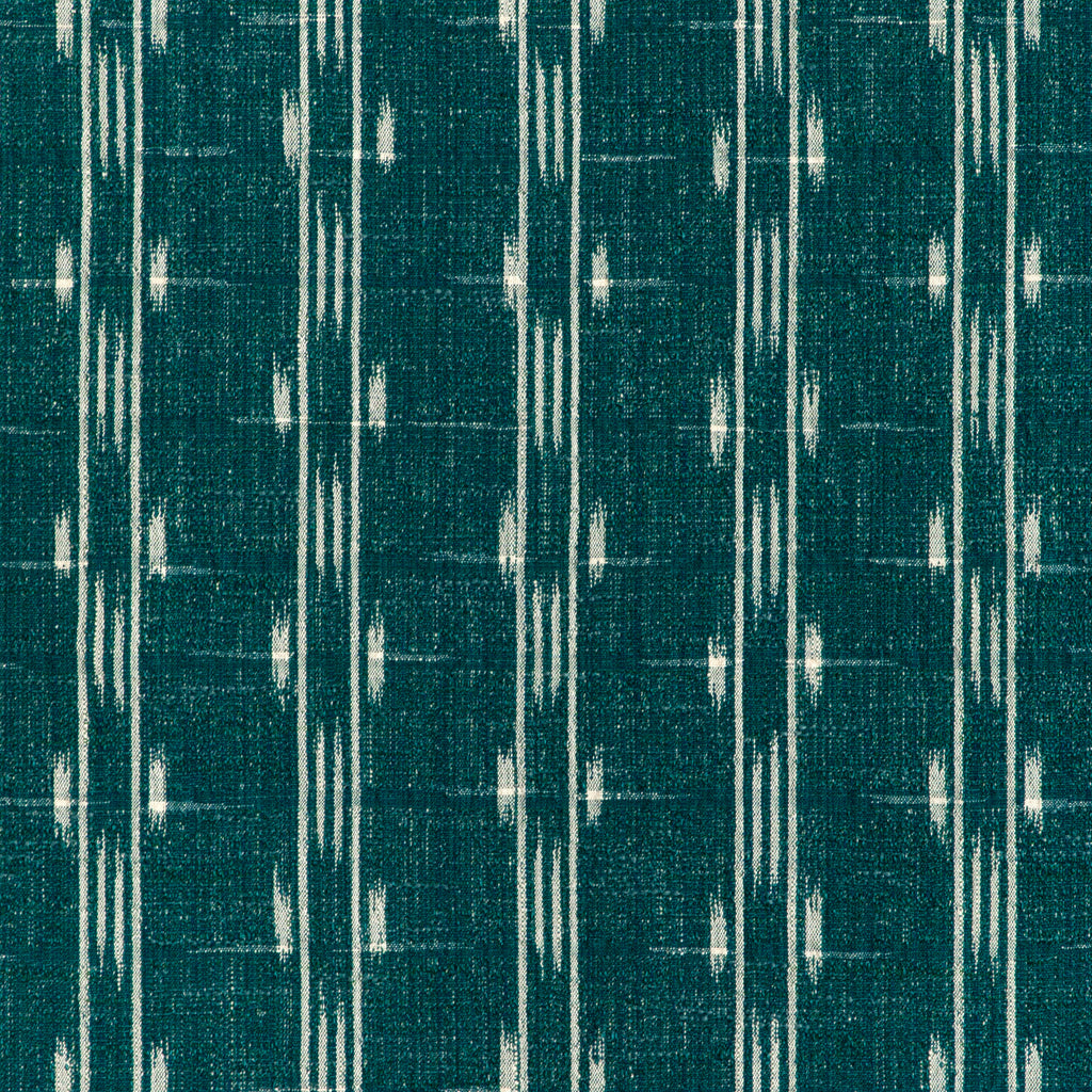 Le Spritz Weave - Teal Teal By Brunschwig & Fils | Les Ensembliers L'Eternel Ete |Ikat/Southwest/Kilims Stripes Upholstery Indoor / Outdoor