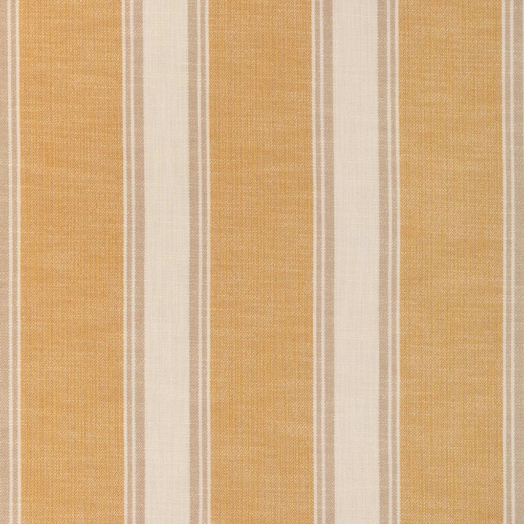 La Riviera Stripe - Ochre Gold By Brunschwig & Fils | Les Ensembliers L'Eternel Ete | Stripes Upholstery Indoor / Outdoor