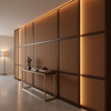 Smooth Solid Color Rich Umber Upholstered Wall Panel | Architectural Fabrics