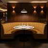 Maya Riviera - Buff Upholstered Banquette | Architectural Fabrics
