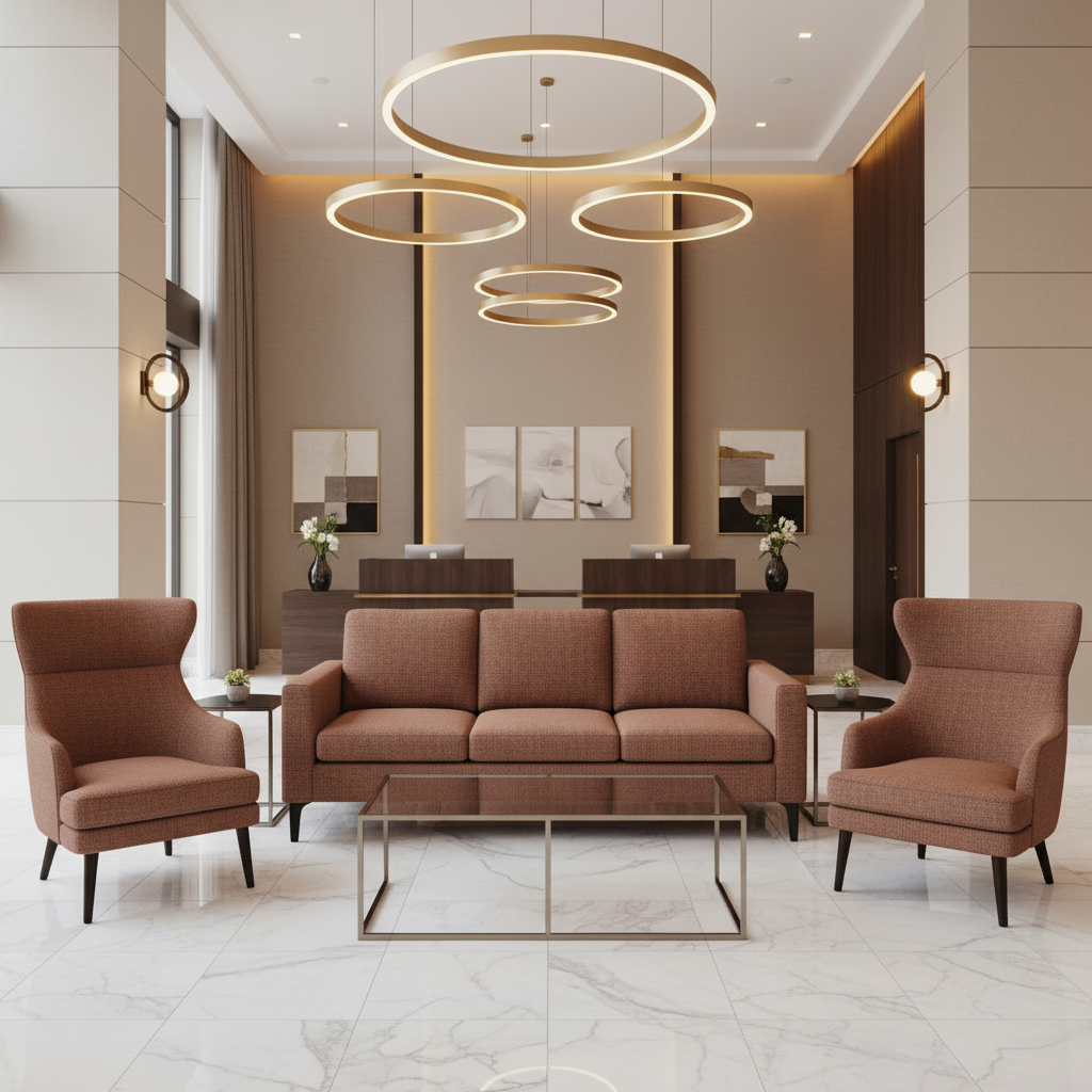 Steeple Reef - Flame Upholstered Sofa | Architectural Fabrics
