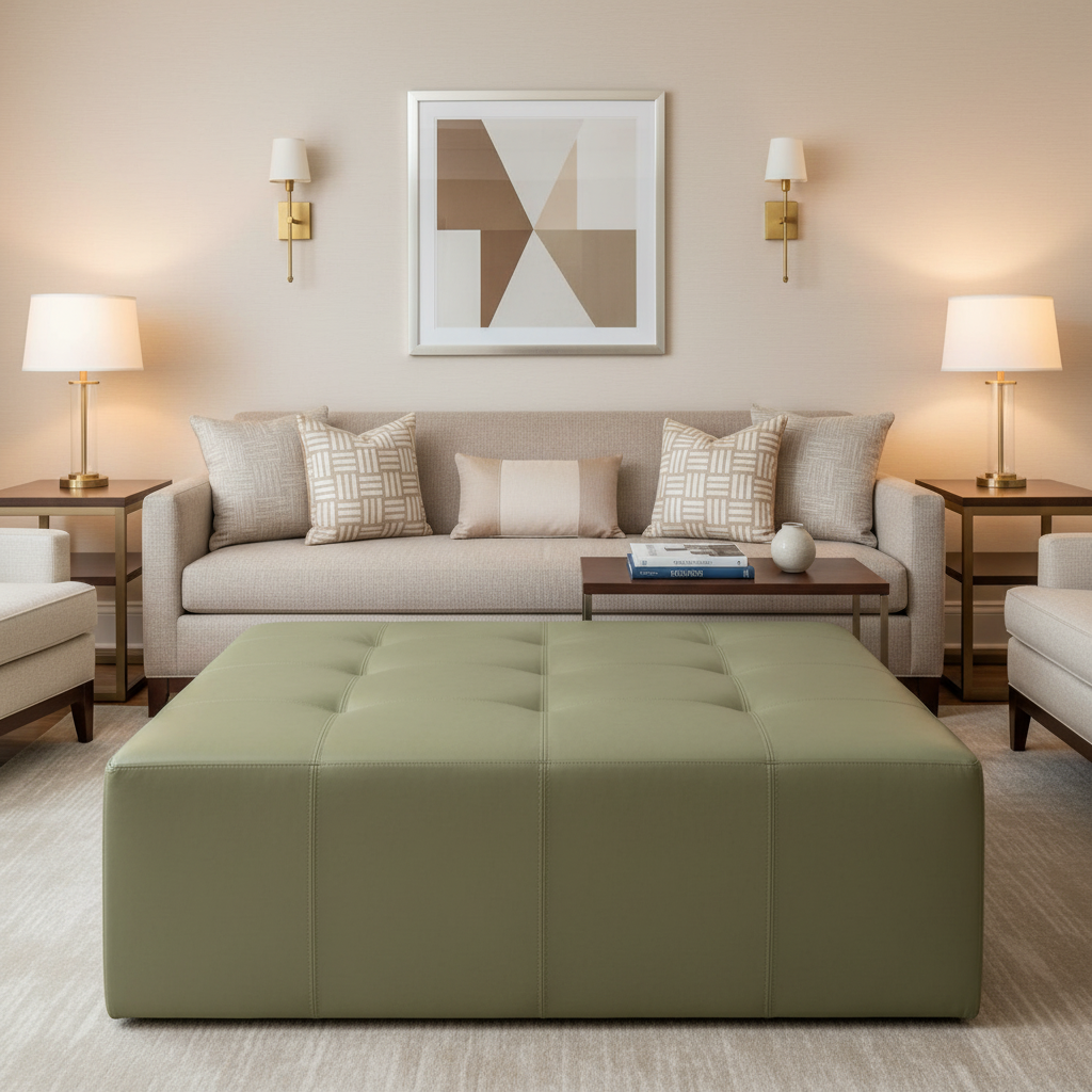 Maho Bay - Spring Upholstered Ottoman | Architectural Fabrics