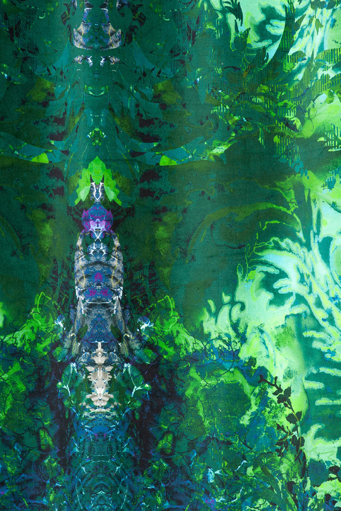 Tourmaline Damask Velvet Greens