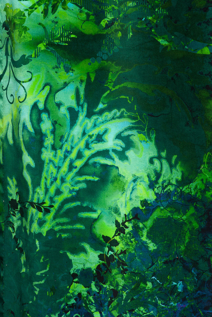 Tourmaline Damask Velvet Greens