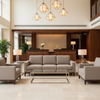 Brushed Linen Weave Soft Taupe Upholstered Sofa | Architectural Fabrics
