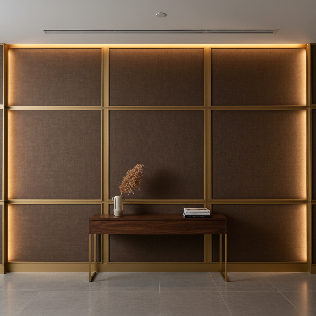 Woven Textile Texture Dark Chocolate Upholstered Wall Panel | Architectural Fabrics