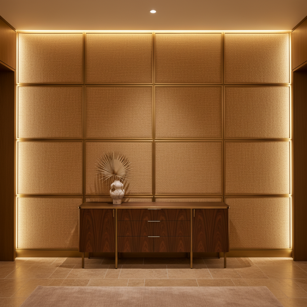 Salt Island - Birch Upholstered Wall Panel | Architectural Fabrics