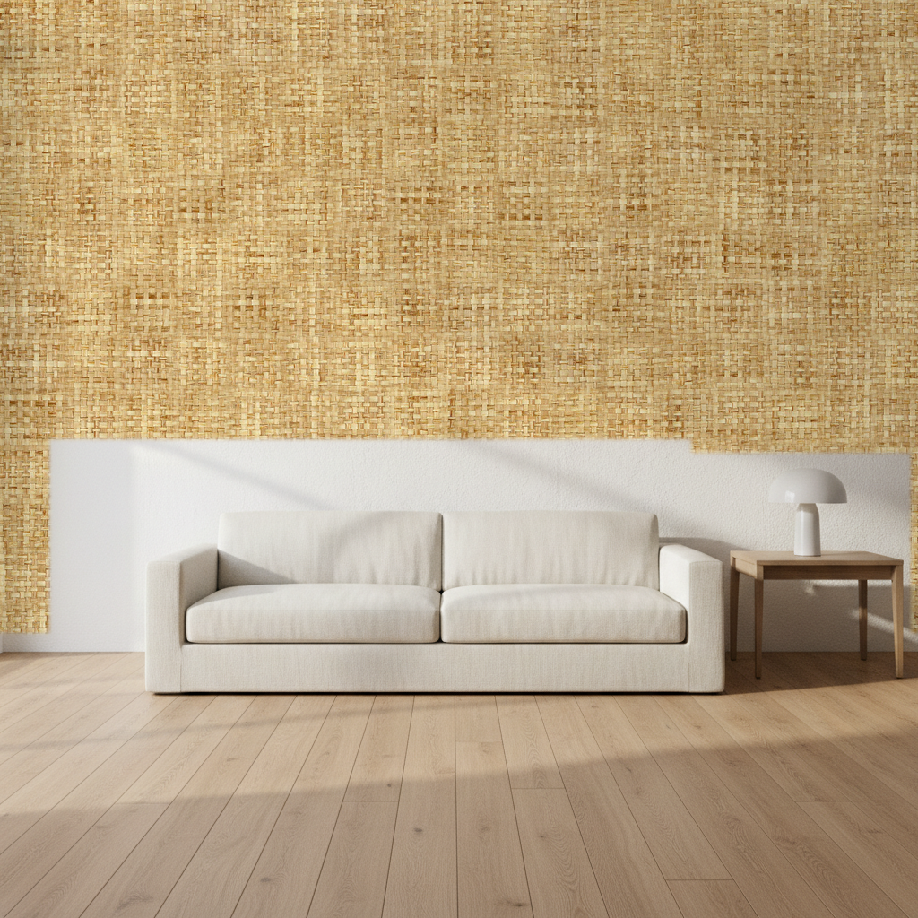 Montauk Paperweave Sun Kissed Wallcovering | Phillipe Romano room setting