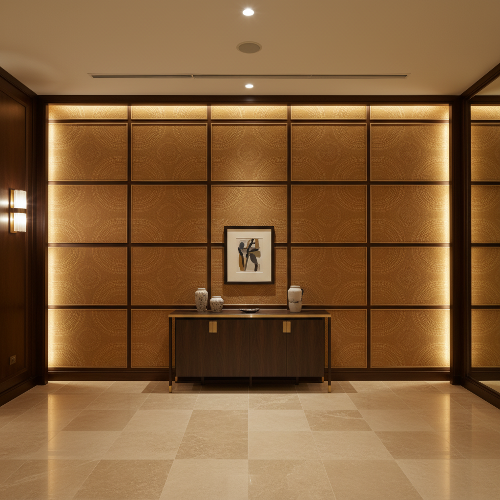 Virgin Gorda - Camel Upholstered Wall Panel | Architectural Fabrics