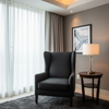 Tropical Trellis - Black Upholstered Chair | Architectural Fabrics